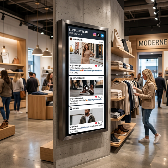 Integrera sociala medier på dina digitala skärmar